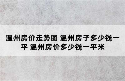 温州房价走势图 温州房子多少钱一平 温州房价多少钱一平米